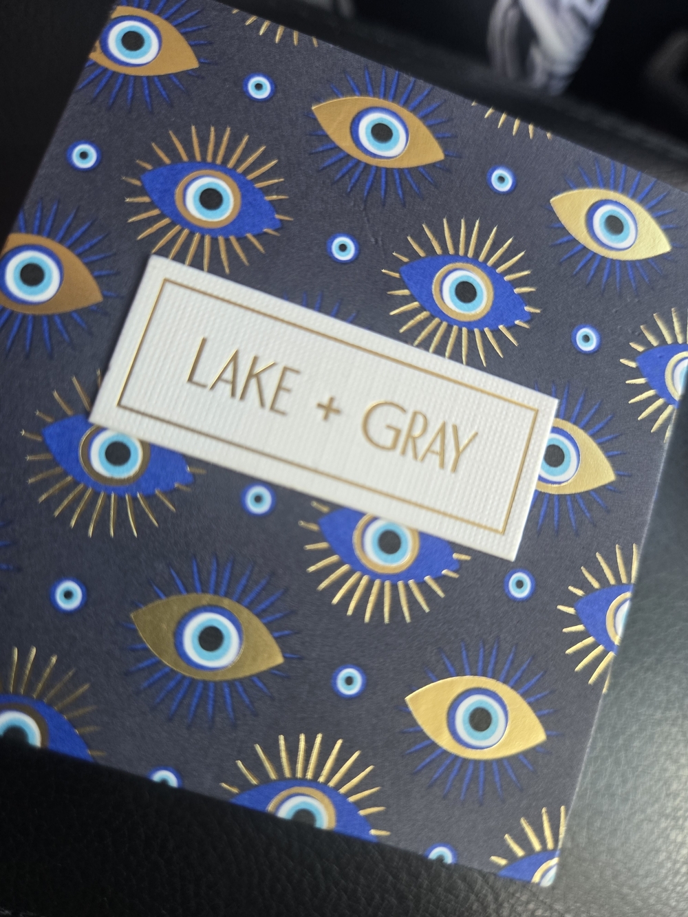 Lake + Gray Womens Accessory - Blue and Gold Patterned Wallet Box